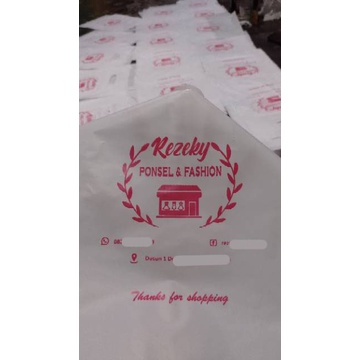 Promo Plastik Tas Mall Kresek Plong Sablon HdPE 25 X 35 Custom Untuk Baju Hijab Murah Grosir Free De