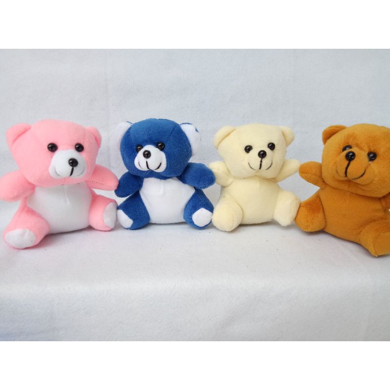 BONEKA BERUANG COKLAT, TEDDY BEAR PINK, BERUANG CREAM, BERUANG BIRU/BONEKA MINI ±15 Cm/ BONEKA KARAK