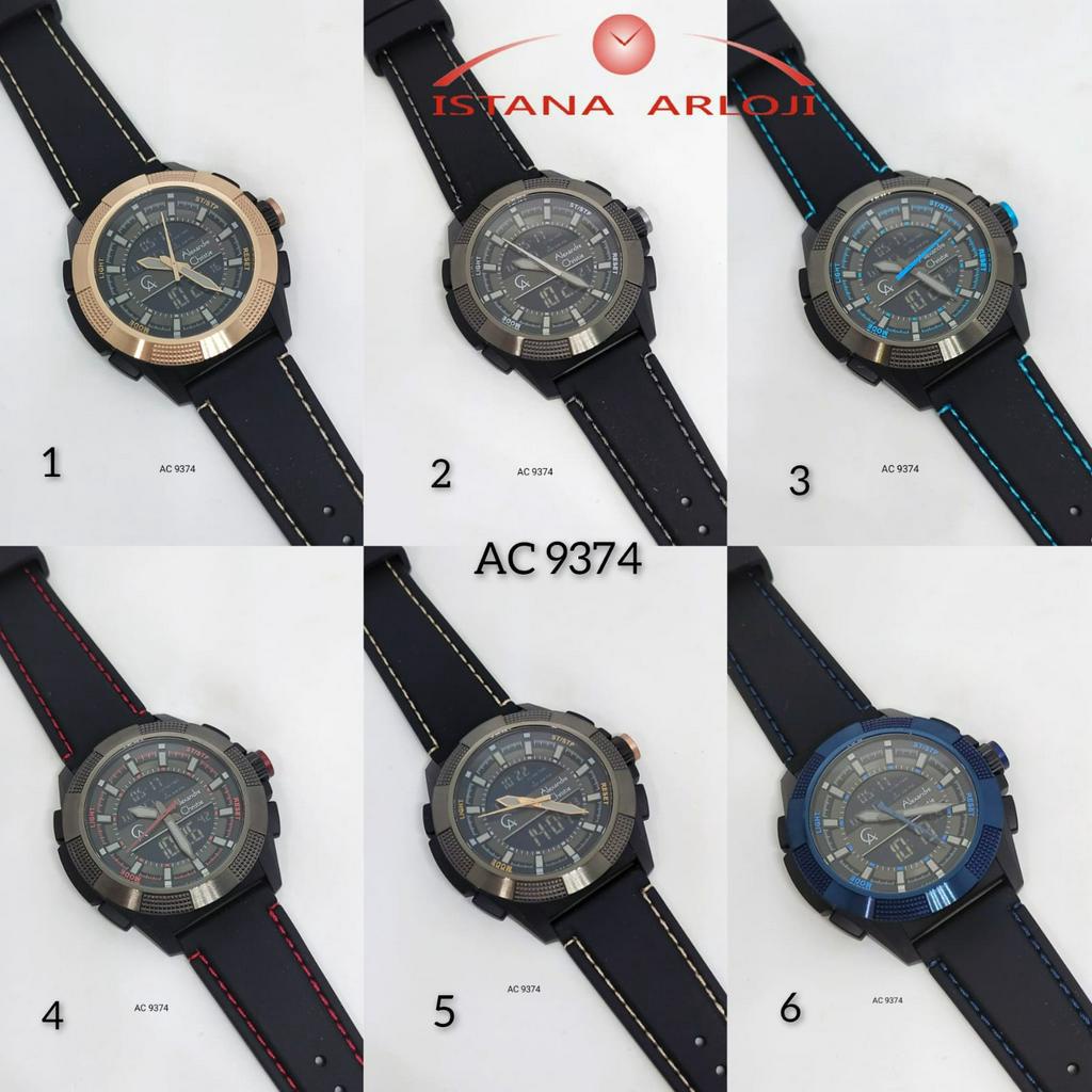Jam Tangan Original Pria Alexandre Christie AC 9374MH DIGI Rubber