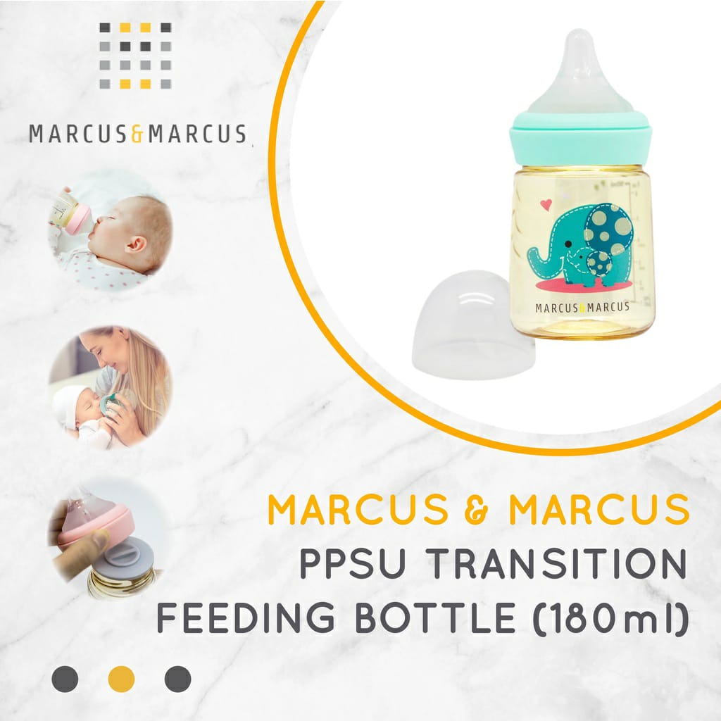 Marcus PPSU Transition Feeding Bottle 180ml - NU01