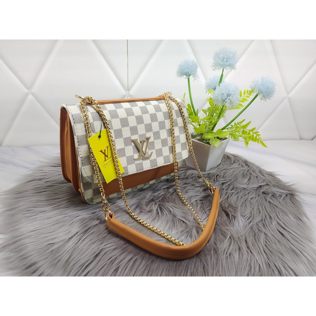 TAS SELEMPANG LVv 3 RUANG / TAS KOTAK LV RANTAI / SLINGBAG RANTAI LVv