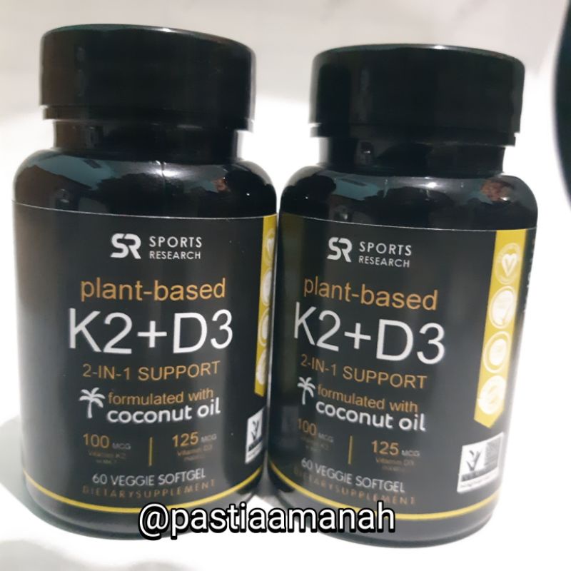 Vitamin K2 + D3 - Sport Research Vegan D3 5000iu K2 100mcg 60sg