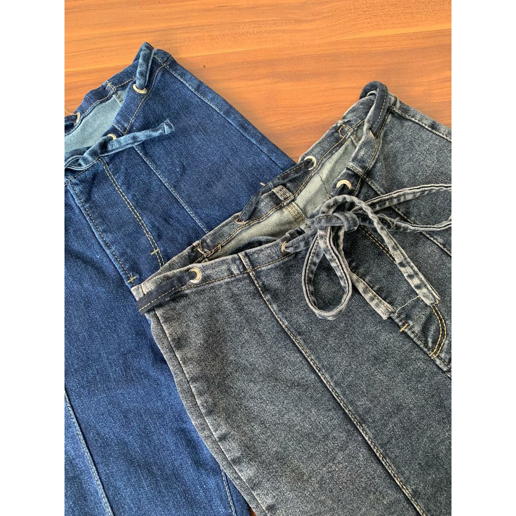 ZOLA High Waist Jeans RAWIS Pinggang Tali 1802 HW Tulang Pinggang Tali RUMBAY