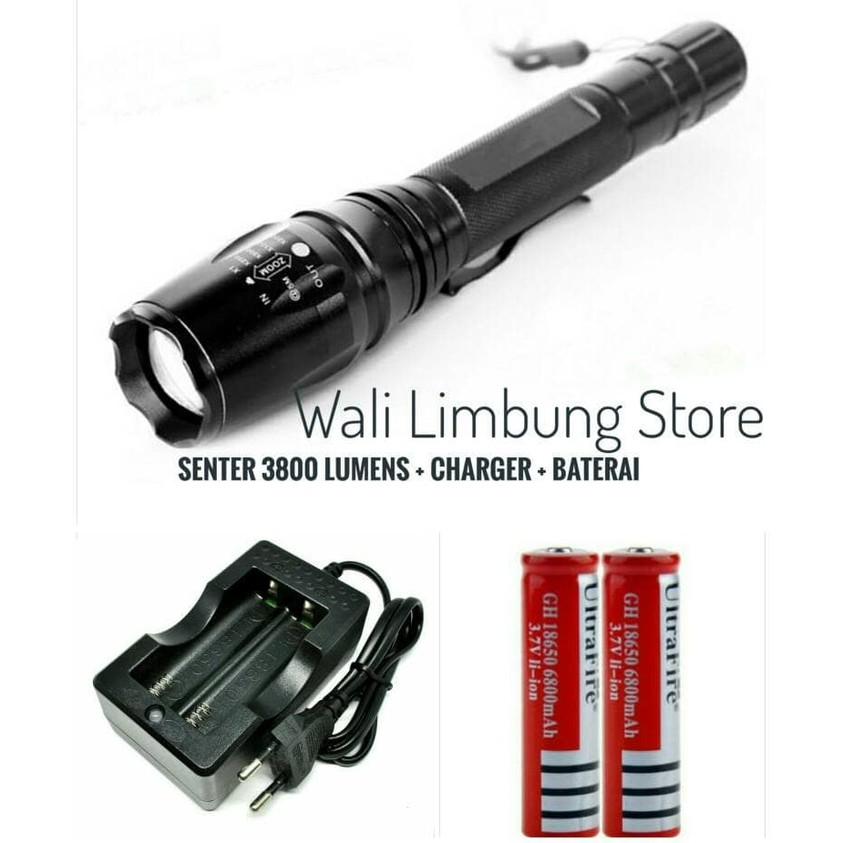 TERBARU Senter LED Super terang CREE XML-2 T6 3800 lumens PALING MURAH
