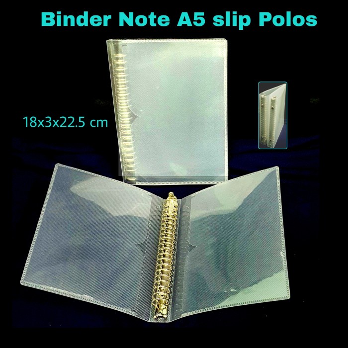 

SOS Binder Note Slip A5 Polos 0.4(minimal 120pc) / Bindernote / Buku Note/Map Binder/Ring Note