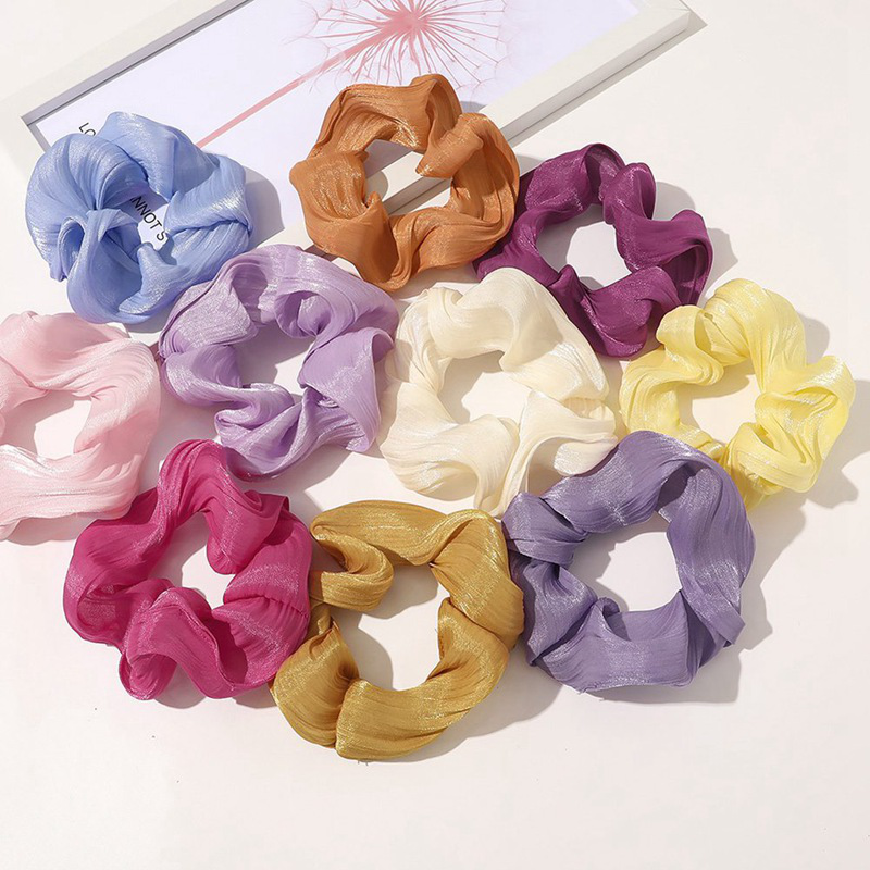 Ikat Rambut Scrunchie Elastis Bahan Satin Sutra Imitasi Ikat Rambut Scrunchie Elastis Bahan Satin Sutra Imitasi