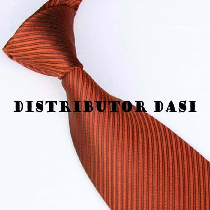 dasi pria orange tembaga motif salur 3 inch 8 cm polyester premium ready stok