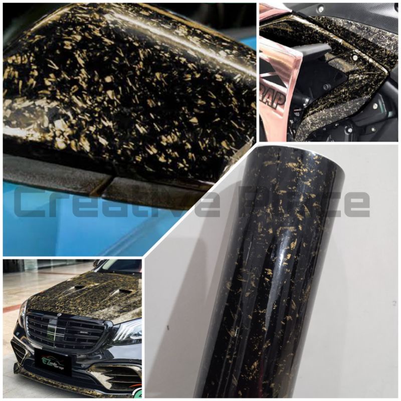 Sticker Skotlet Carbon Forged Warna Gold / Karbon Forged Gold