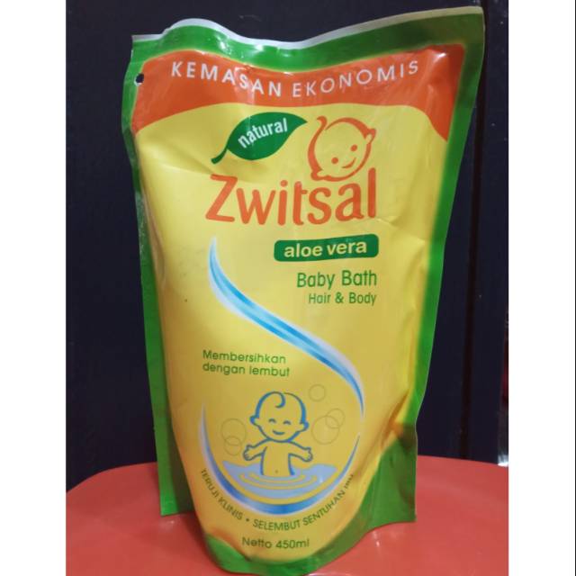 Zwitsal baby hair &amp; body bath refil 450ml