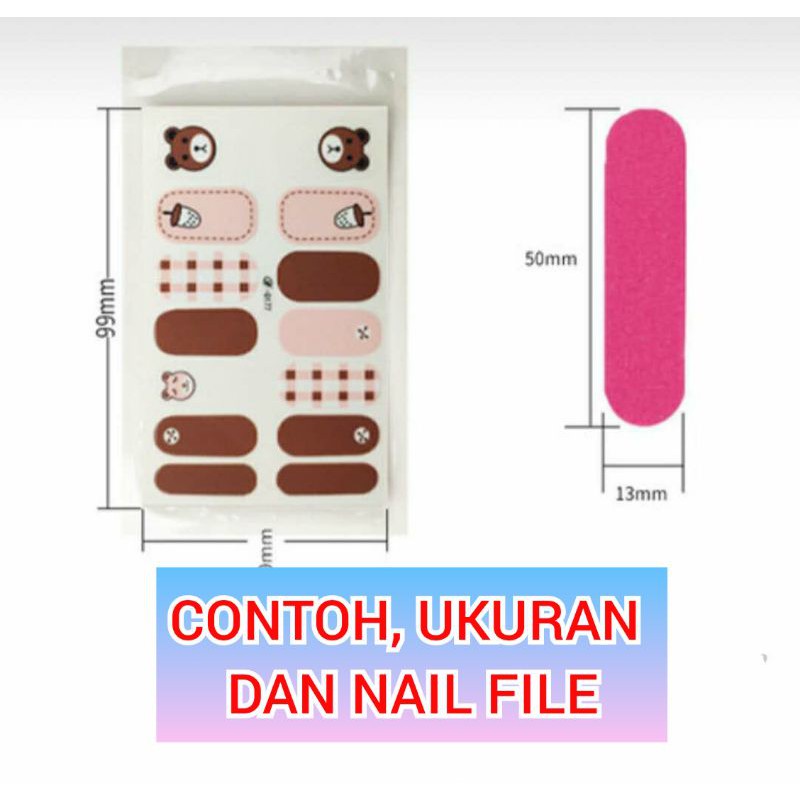 05 Stiker Kuku 3D Waterproof Nail Art Stiker Impor Murah