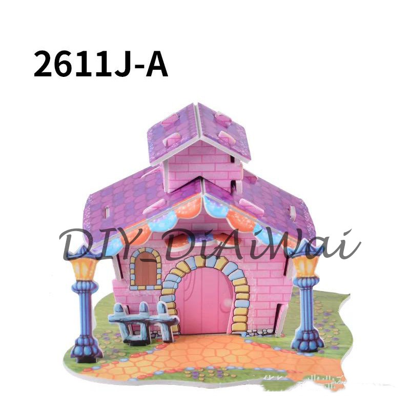 Puzzle 3D DIY bahan foam &amp; paper LITTLE VILLA mainan puzzle edukasi anak (kado,pajangan,dekorasi)