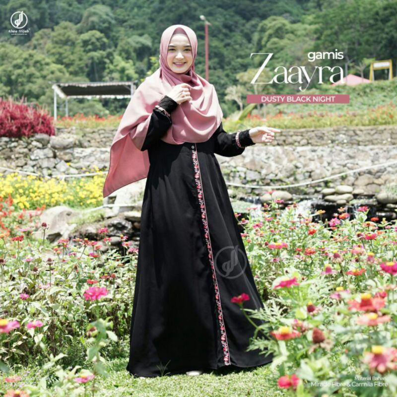 GAMIS ZAAYRA BY ALWAHIJAB DRESS BAJU BUSANA MUSLIM ZAYRA ALWA HIJAB BEST SELLER TERLARIS HITAM BORDI