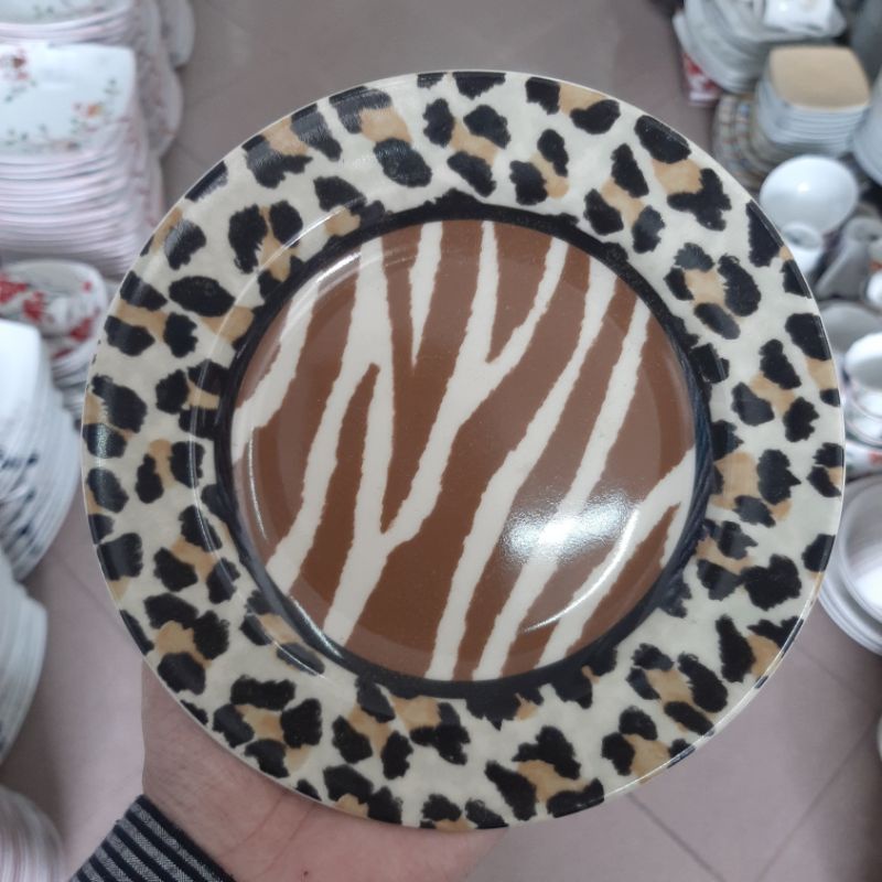 LEOPARD CAKE PLATE (LEPEK 15CM) /CAKE PLATE LUCU/LEPEK / PIRING KECIL/PIRING KUE/SANGO