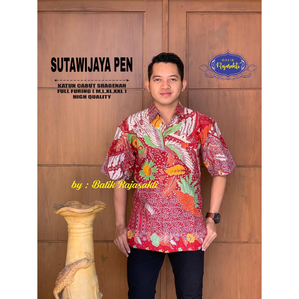 SUTAWIJAYA RAJASAKTI KEMEJA BATIK SOLO PRIA LENGAN PENDEK LAPIS FURING ATASAN BATIK PREMIUM MODERN KATUN HALUS BAHUWIRYA  BANAMITRA BANAMITRA PUTIH BANGSAWAN BAYU PUTRA BERLIAN BIRU BHARATAYUDA BIMASENA BIRENDRA BIRU INDAH BRAHMAKERTA BRAHMAKERTA MERAH BU