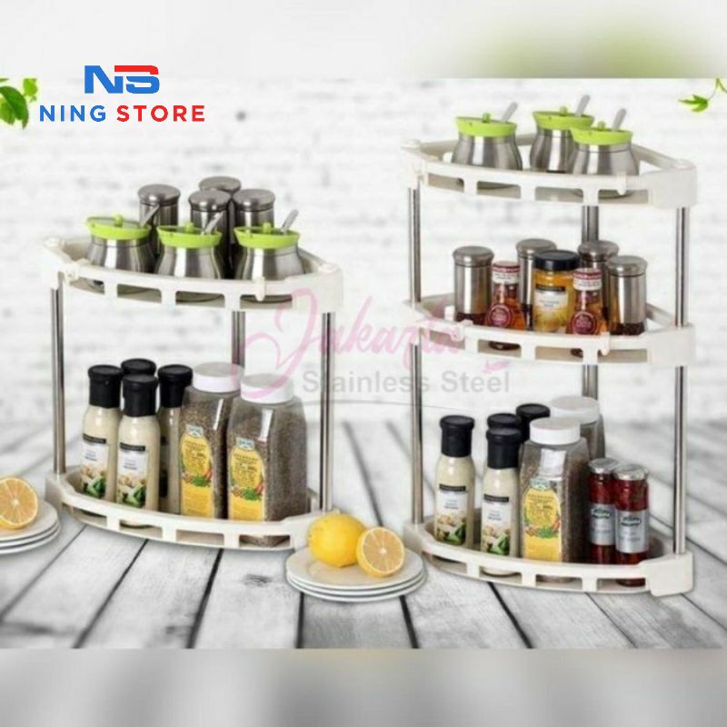 BMW RAK SUDUT STAINLESS 3 SUSUN/RAK 3 SUSUN/ RAK BUMBU/RAK SABUN