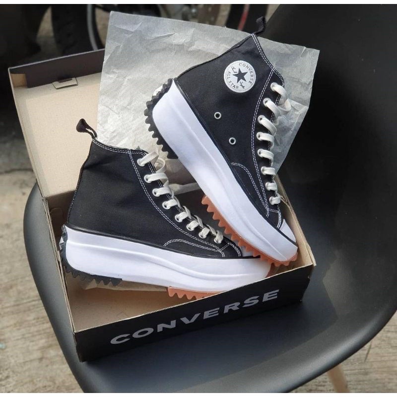 Sepatu Conver5e Run Star Hike High Sneakers Wedges Wanita