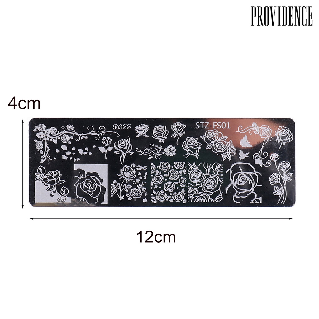 Providence Plat Stempel Kuku Motif Print Bunga Anti Karat Untuk Nail Art Wanita