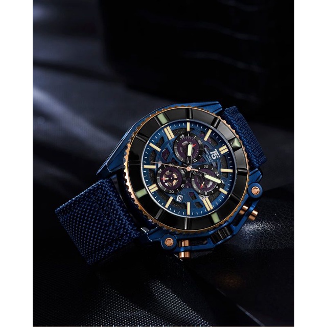 T5 H 3797G Original Jam Tangan Chronograph Kulit Tanggal Aktif Jam Tangan Pria Free Paper Bag Box