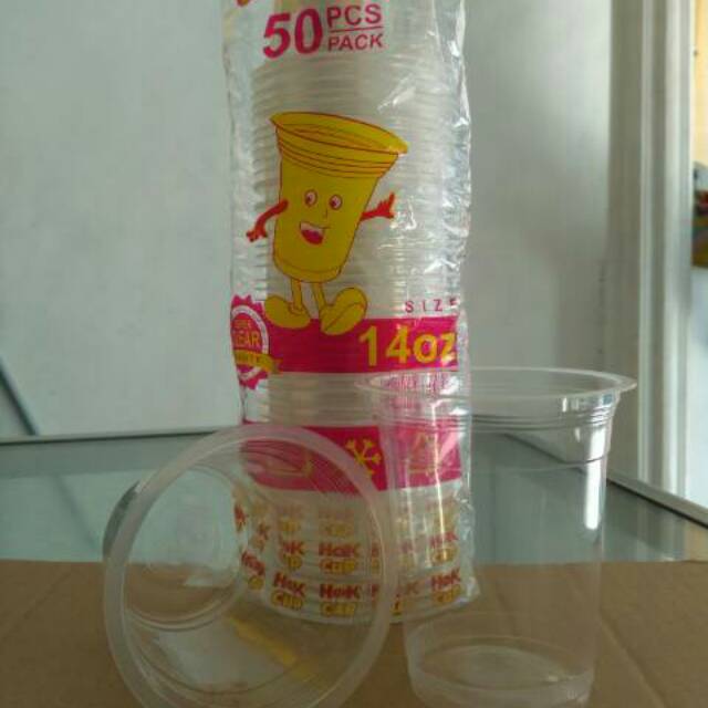  50 Pcs Gelas Plastik 14 oz Merk Hok Bravia Shopee 