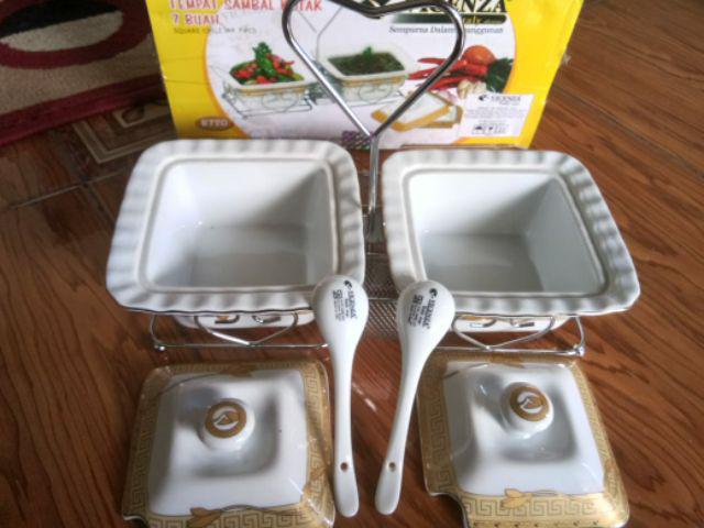 Tempat Sambal Kotak Vicenza - Square Chili Jar B720