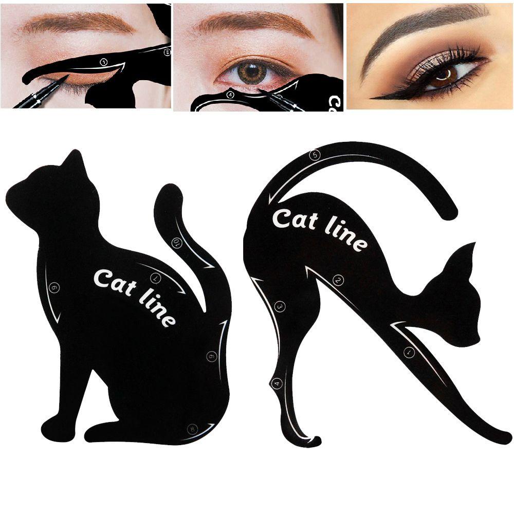 Suyo 1pasang Kartu Eyeliner Model Fashion Cat Eye Eyeliner Stencil