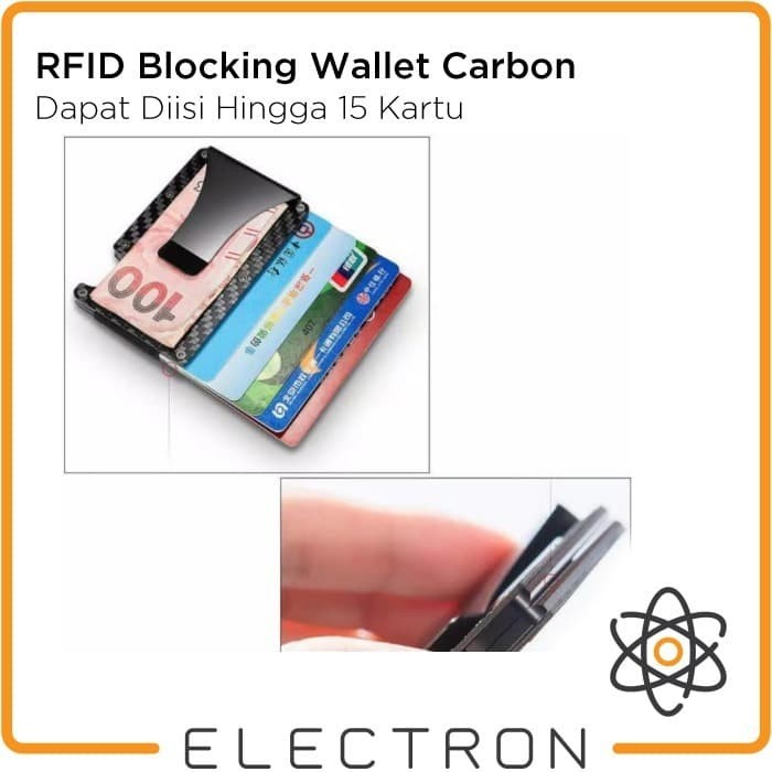 RFID Blocking Wallet Carbon Card Money Clip Dompet Holder Kartu