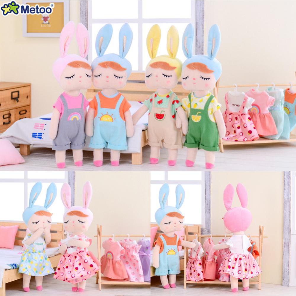 Timekey Metoo Dressing Boneka Kelinci Bahan Plush Untuk Anak Perempuan L6T2