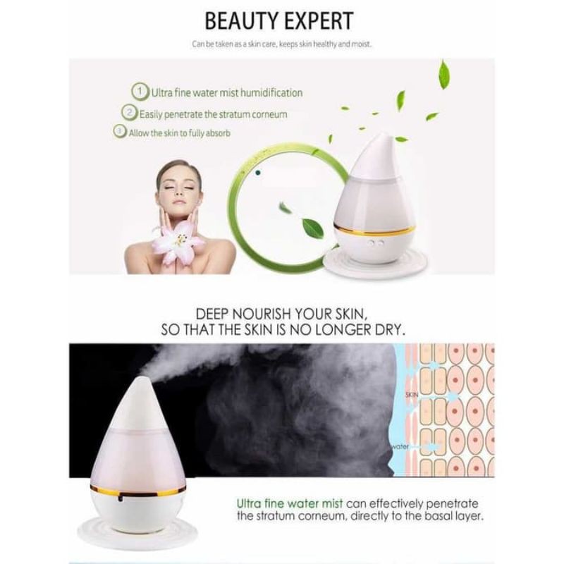 Humidifier Diffuser Aromaterapi LED Unik Gratis Essential Oil Aromatherapy Disfuser Ultrasonic Pelembab Ruangan Ac