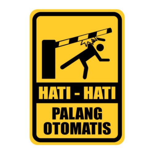 Rambu - rambu Lalu Lintas Hati hati Palang Otomatis