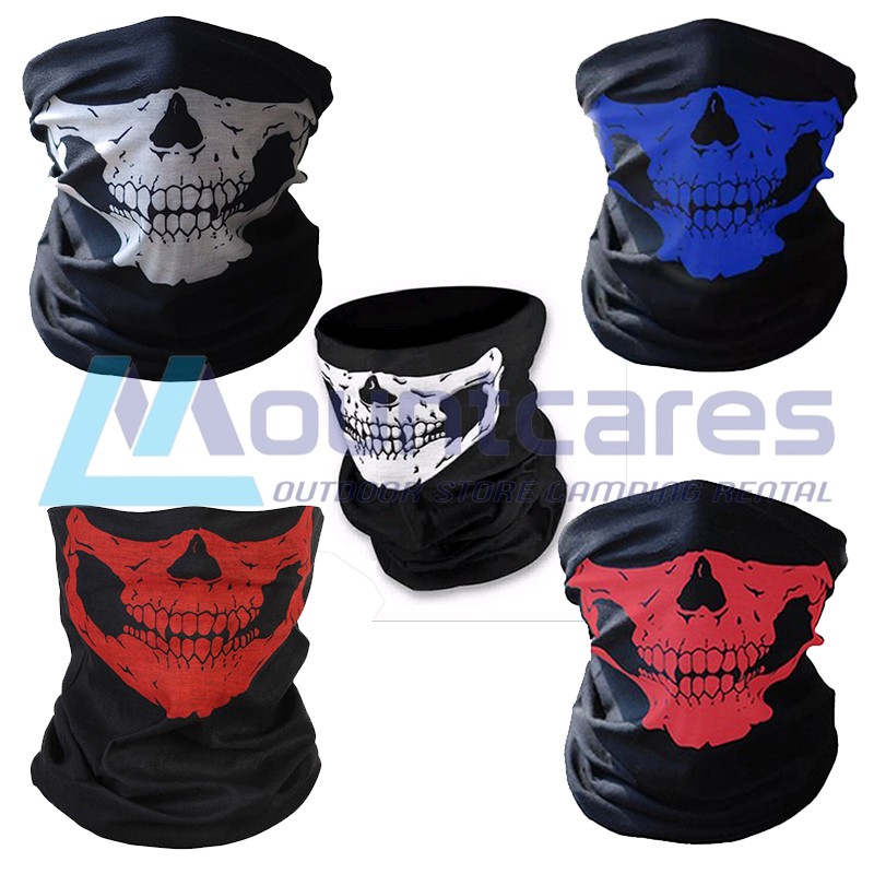 Baff Masker Bandana balaclava Rider Tengkorak skull rahang seamless tanpa jahitan Baff Kopaska Putih