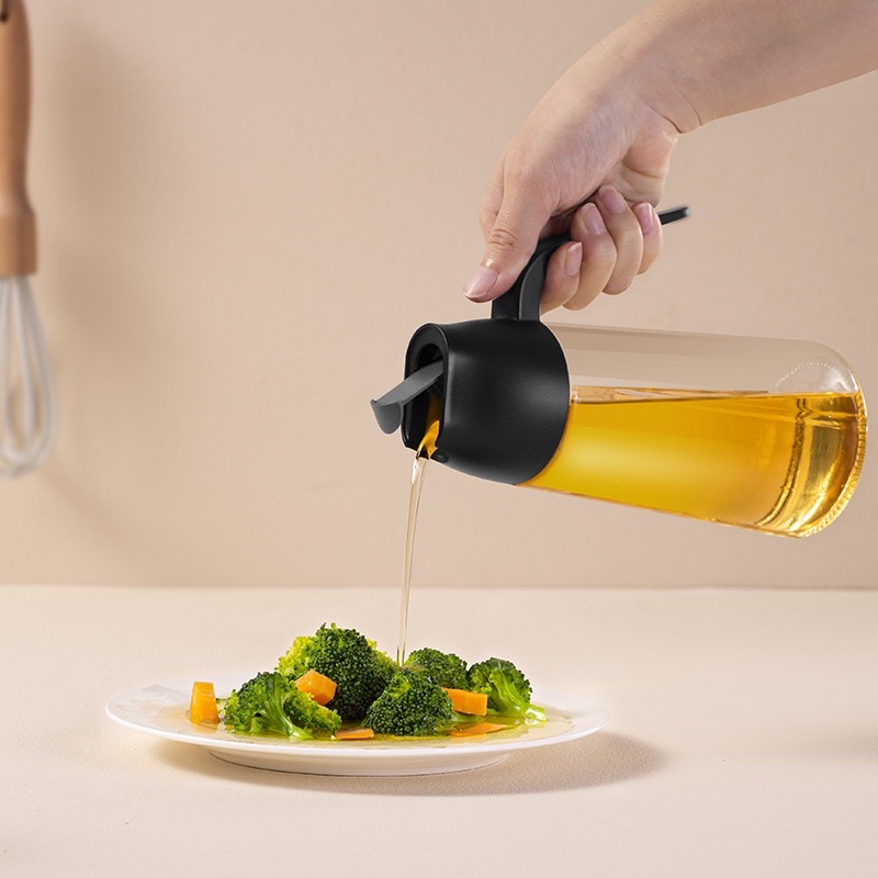 H 572 Botol Minyak Kaca 640ml Unik Minimalis Anti Tumpah Botol Kecap Cuka Tebal Japan Korea Style-2