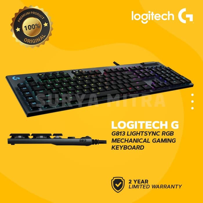 KEYBOARD GAMING MECHANICAL LOGITECH G813 LIGHTSYNC RGB