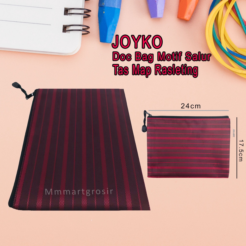 Joyko / Doc Bag Motif Salur / Tas Map Rasleting / DCB-38A5