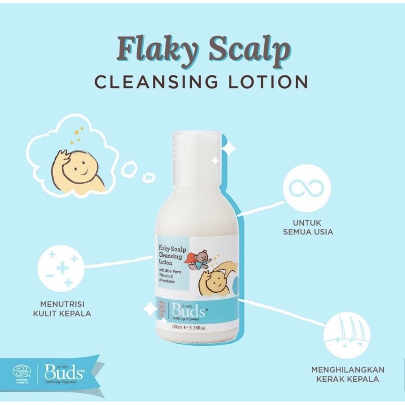 Buds Flaky Scalp Cleansing Lotion 100ml/Untuk kerak kepala pada bayi