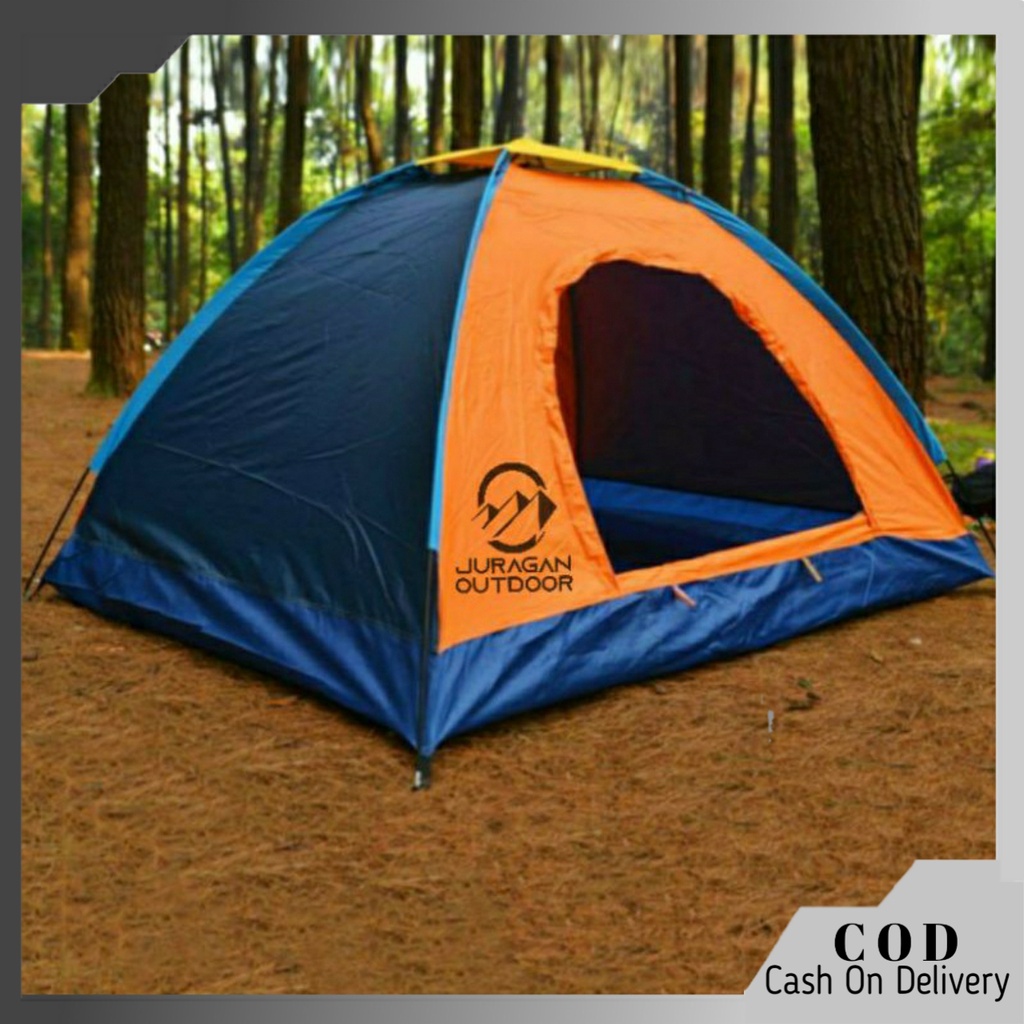 tenda camping 2 orang tenda gunung kemping murah tenda outdoor hiking size 150x200cm alas terpal