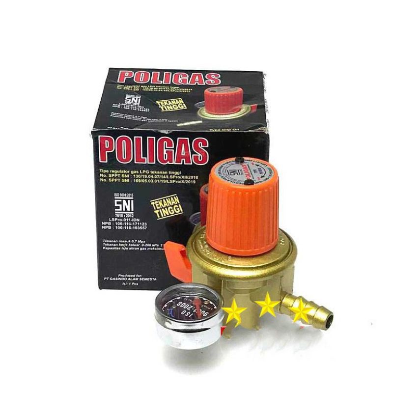 Regulator,  HP 333 , POLIGAS  , High Presure, Chelstar Tekanan Tinggi Non Meter