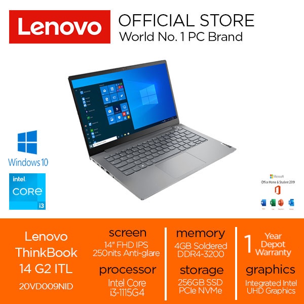 Lenovo NB Commeecial ThinkBook 14 G2 ITL 9NID Core i3-1115G4 4GB 256GB 14" W10 OHS