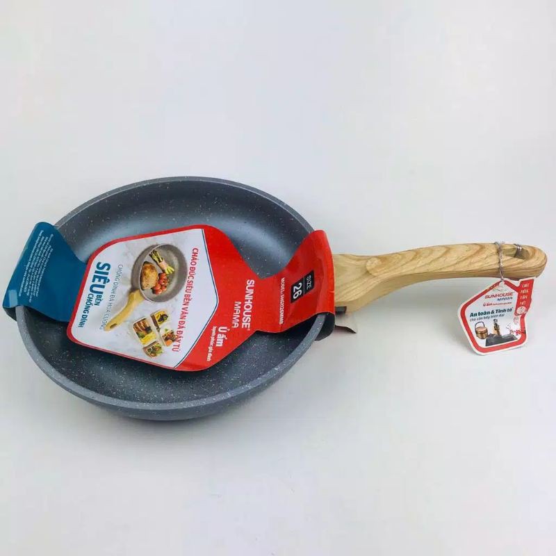 Fry Pan Granit Marbel Stone SUNHOUSE 24cm & 26cm Anti Lengket/SUNHOUSE MAMA MARBLE STONE NONSTICK