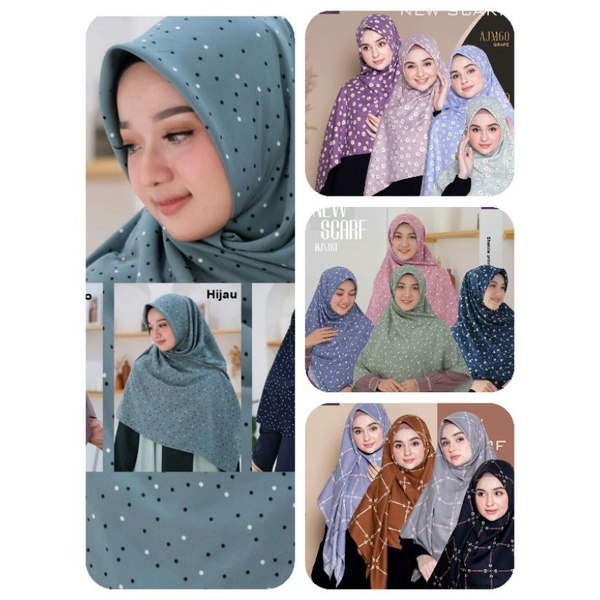 HIJAB SEGIEMPAT SYARI MOTIF AJM  || 130 X 130 || AURANY