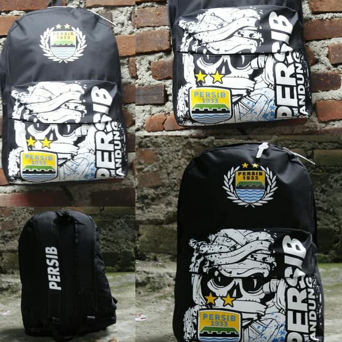 TAS tas gendong persib tangkurak bdg original warna hitam cewek cowok