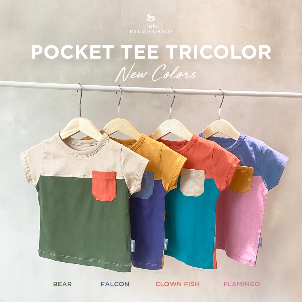 Little Palmerhaus Pocket Tee Tricolor 1-6 Tahun Kaos Anak