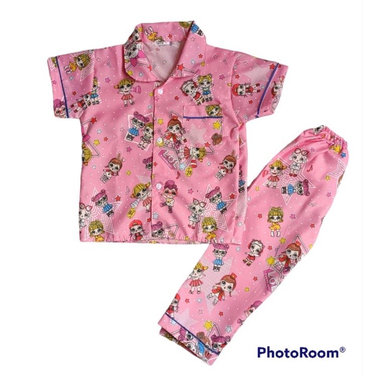 Piyama anak motif lengan pendek baju tidur anak laki laki perempuan pashion tidur anak baju anak sehari hari pakaian anak baju anak murah
