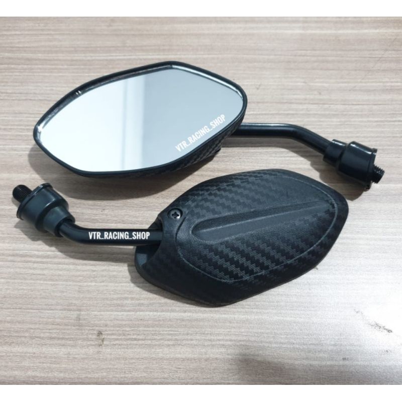 Spion Beat Carbon Karbon Beat Scoopy Vario Tangkai Pendek Black-3