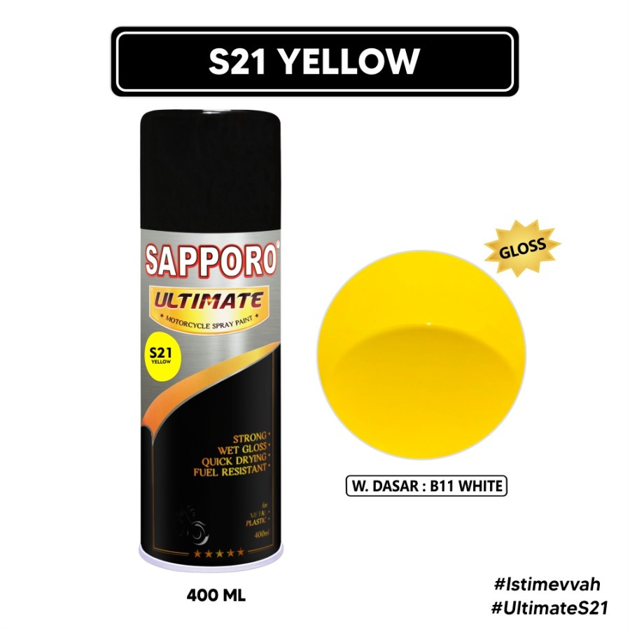 Sapporo Ultimate S21 Yellow / Sapporo Ultimate / Cat Semprot / Cat Aerosol Terbaik / Sapporo Spray /