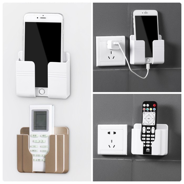 ( MY ACC ) Kotak Charger Cas HP Smartphone Holder Rak Remote Kabel Tempel Dinding