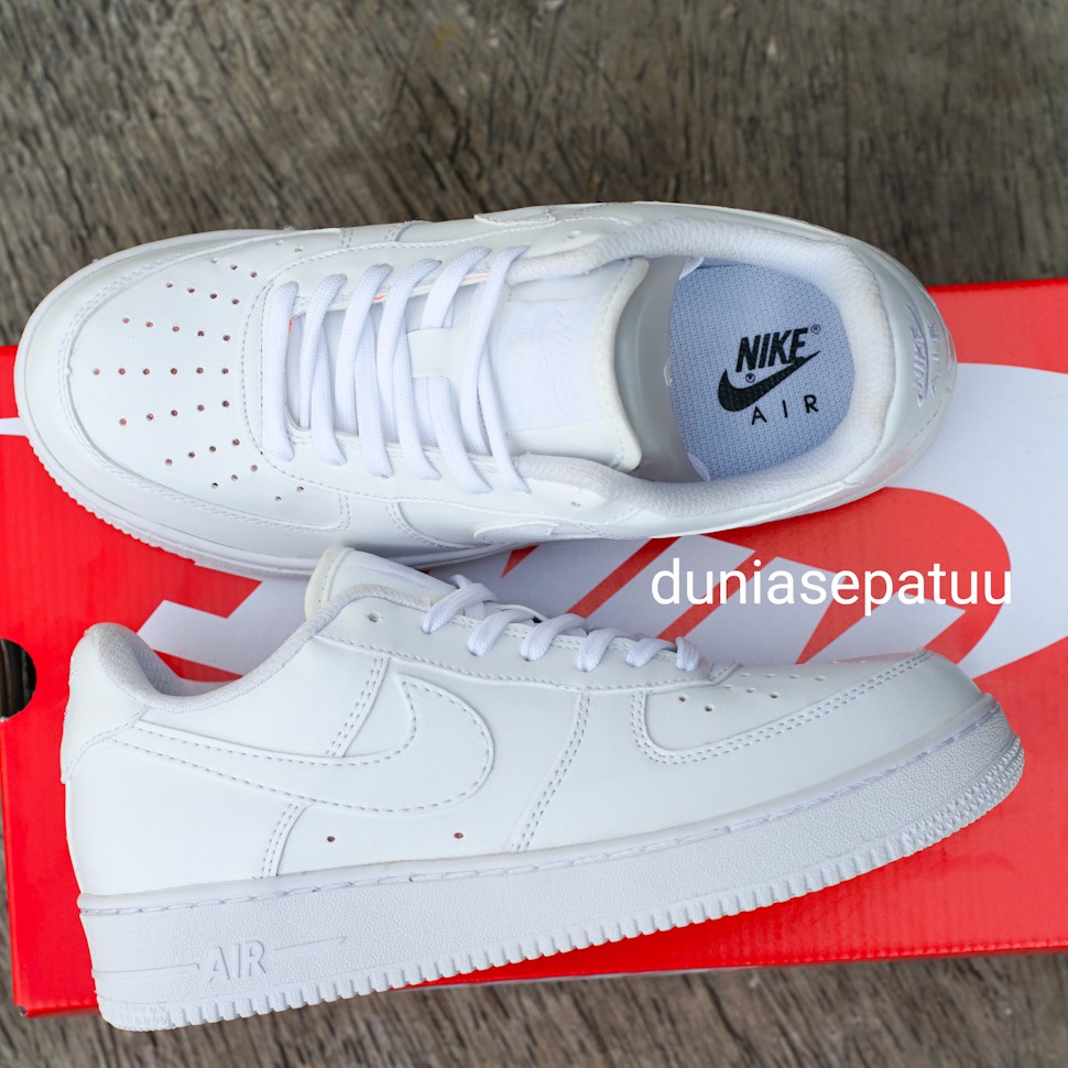 Sepatu Nike Air Force 1 One Full Putih Full White Sepatu Sneakers Wanita