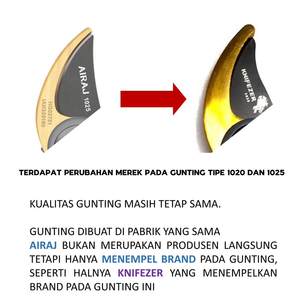 ORIGINAL pruning shears gunting dahan bunga ranting stek alat potong dahan garden taman AIRAJ Knifezer 1025 1026 1020