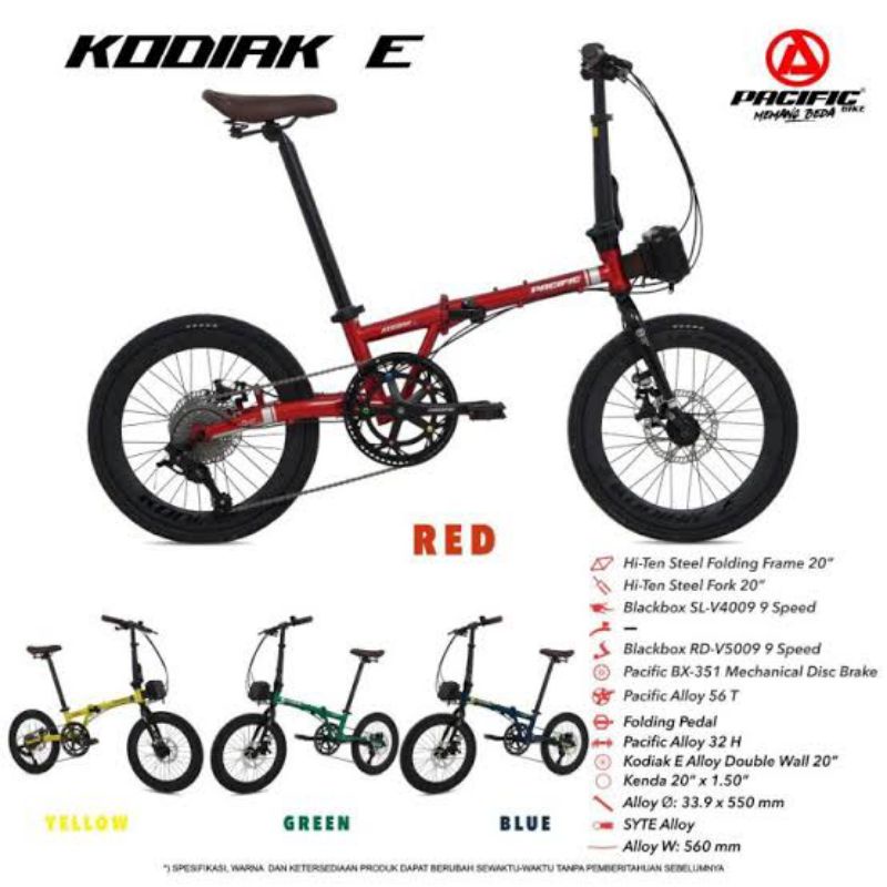 pacific KODIAK E 20 inch Sepeda Lipat Folding Bike