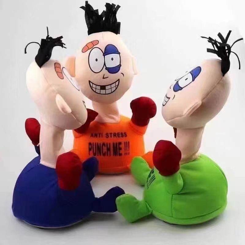 Mainan boneka punch me anti stress pakai baterai
