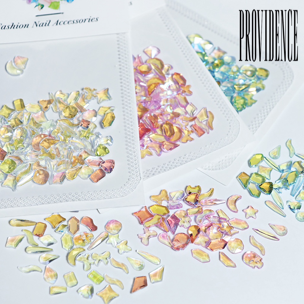 Providence 100Pcs / Set Stiker Kuku Motif Geometri Asimetris Untuk Dekorasi Nail Art / Manicure / Salon